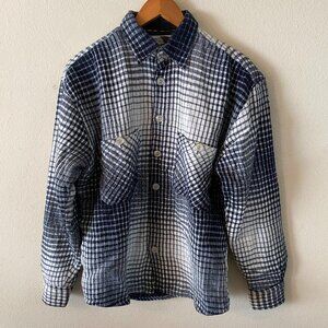 CEDAR MOUNTAIN OUTFITTERS LARGE BLACK & WHITE LONG SLEEVE BUTTON DOWN FLANNEL